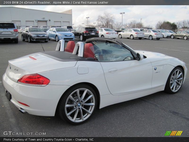 Alpine White / Coral Red Kansas Leather 2009 BMW Z4 sDrive35i Roadster