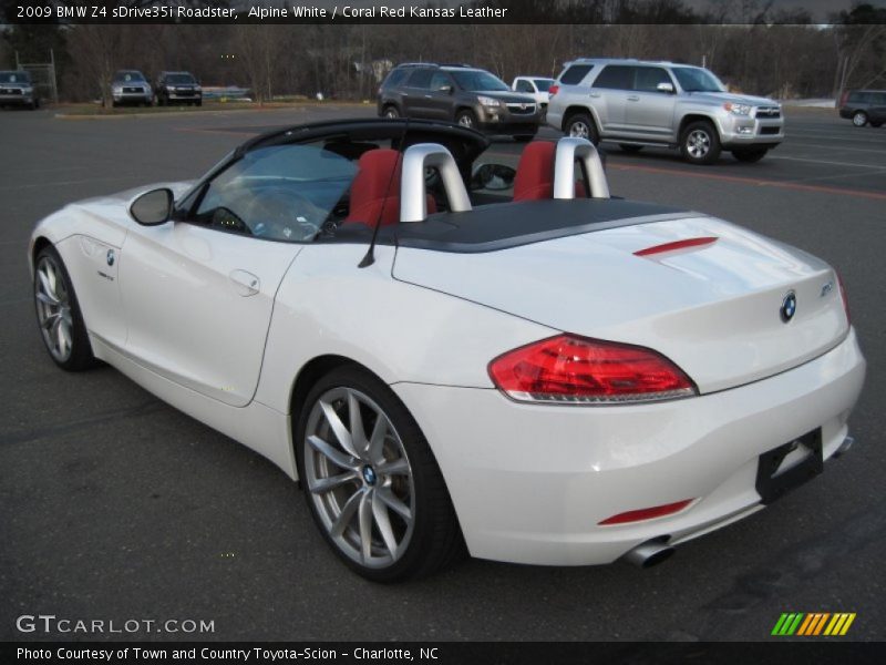 Alpine White / Coral Red Kansas Leather 2009 BMW Z4 sDrive35i Roadster