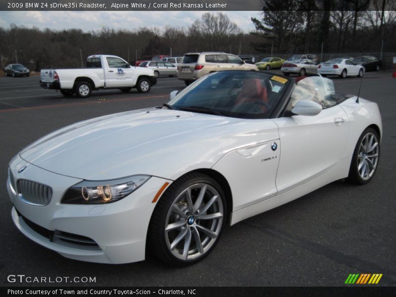 Alpine White / Coral Red Kansas Leather 2009 BMW Z4 sDrive35i Roadster