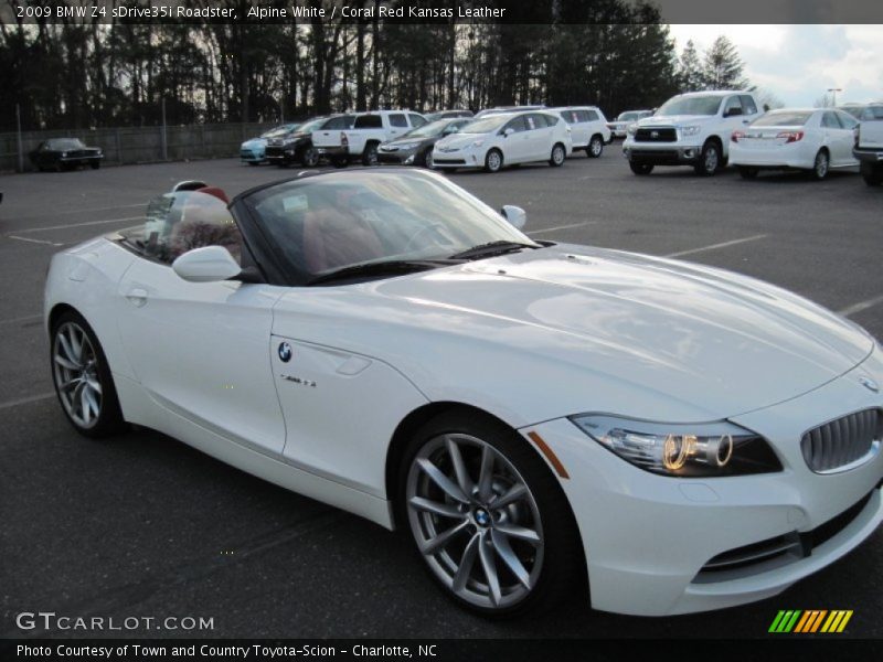 Alpine White / Coral Red Kansas Leather 2009 BMW Z4 sDrive35i Roadster