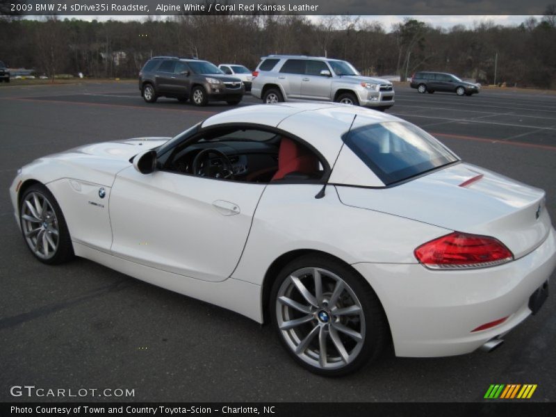 Alpine White / Coral Red Kansas Leather 2009 BMW Z4 sDrive35i Roadster