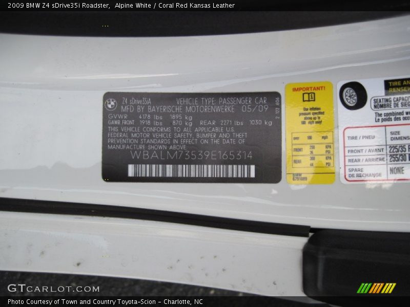 Alpine White / Coral Red Kansas Leather 2009 BMW Z4 sDrive35i Roadster