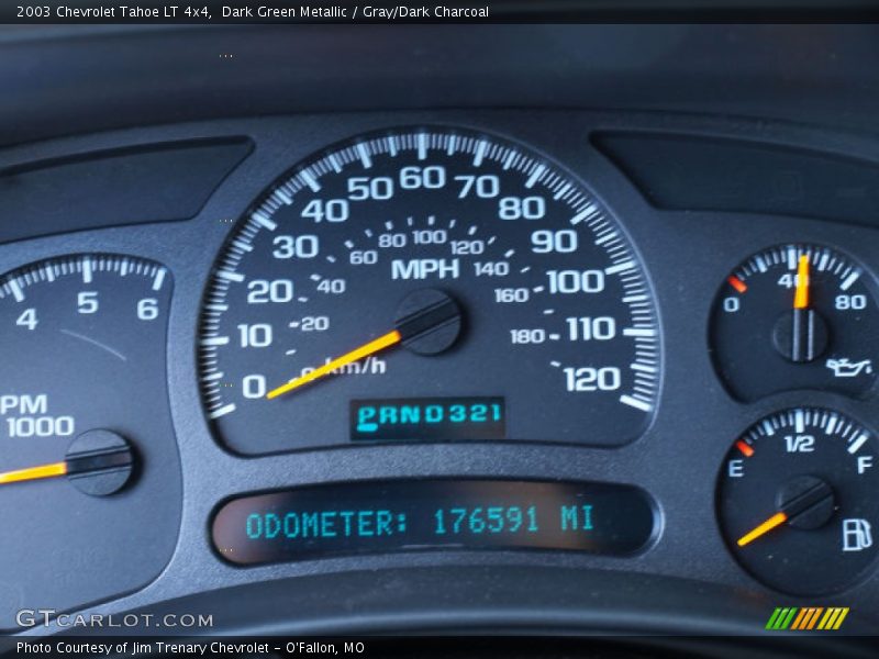 Dark Green Metallic / Gray/Dark Charcoal 2003 Chevrolet Tahoe LT 4x4