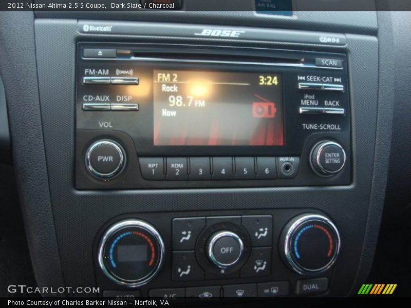 Controls of 2012 Altima 2.5 S Coupe