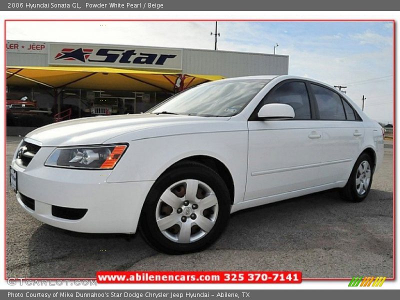 Powder White Pearl / Beige 2006 Hyundai Sonata GL