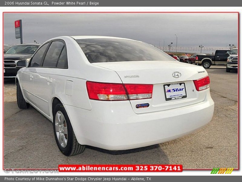 Powder White Pearl / Beige 2006 Hyundai Sonata GL