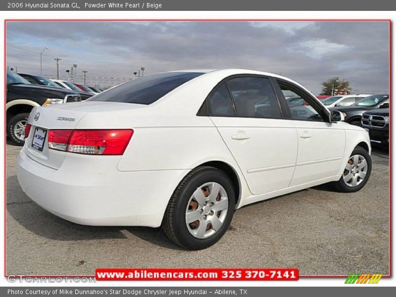 Powder White Pearl / Beige 2006 Hyundai Sonata GL