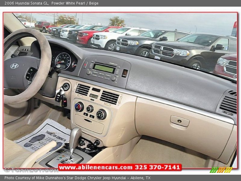 Powder White Pearl / Beige 2006 Hyundai Sonata GL