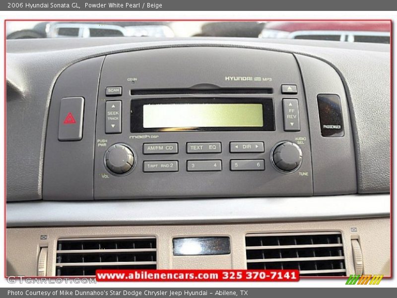 Powder White Pearl / Beige 2006 Hyundai Sonata GL