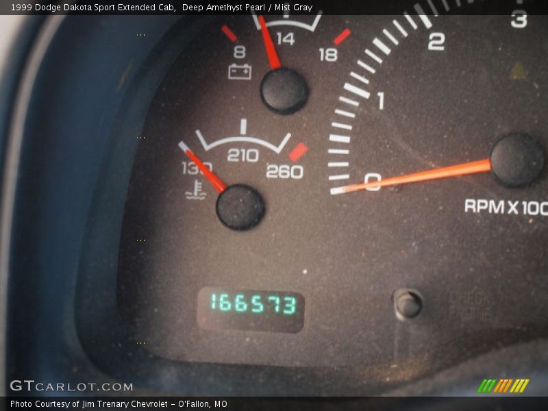 Deep Amethyst Pearl / Mist Gray 1999 Dodge Dakota Sport Extended Cab