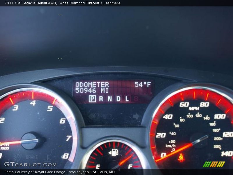 White Diamond Tintcoat / Cashmere 2011 GMC Acadia Denali AWD