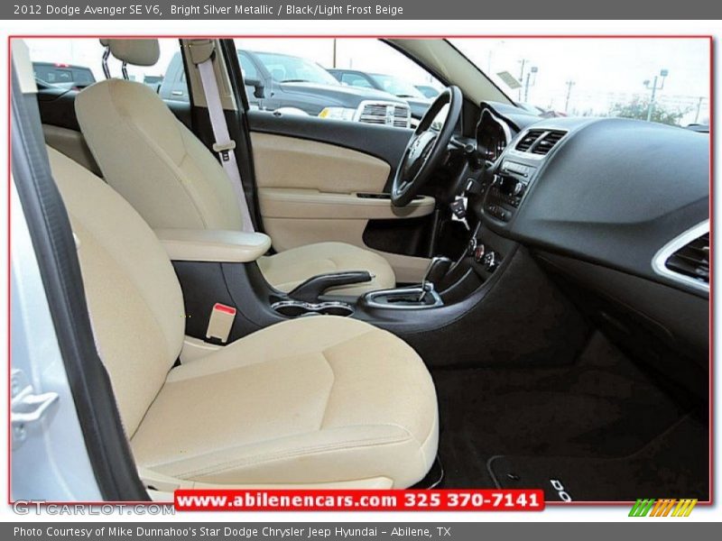 Bright Silver Metallic / Black/Light Frost Beige 2012 Dodge Avenger SE V6