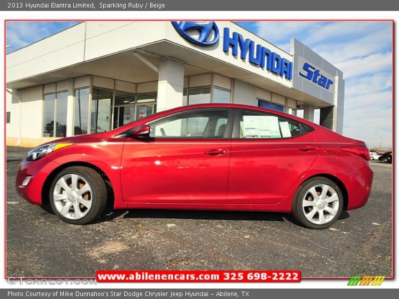 Sparkling Ruby / Beige 2013 Hyundai Elantra Limited