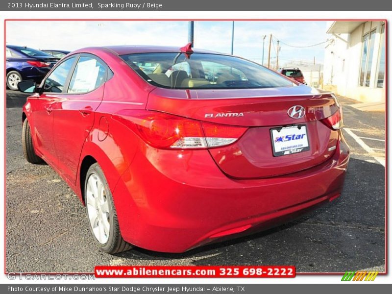 Sparkling Ruby / Beige 2013 Hyundai Elantra Limited