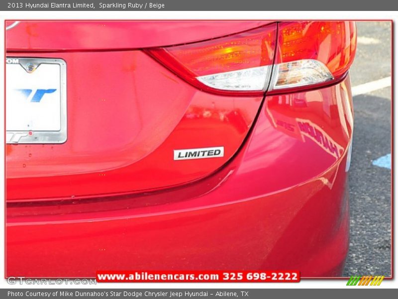 Sparkling Ruby / Beige 2013 Hyundai Elantra Limited