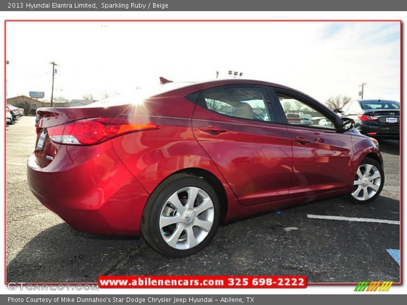 Sparkling Ruby / Beige 2013 Hyundai Elantra Limited