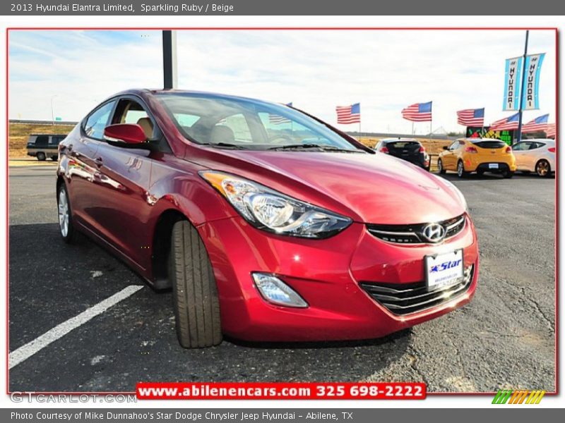 Sparkling Ruby / Beige 2013 Hyundai Elantra Limited