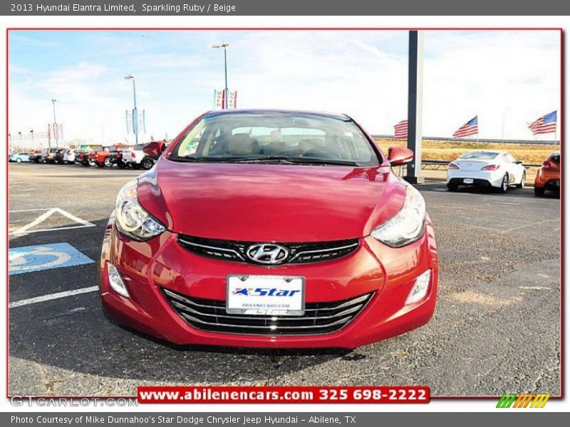 Sparkling Ruby / Beige 2013 Hyundai Elantra Limited