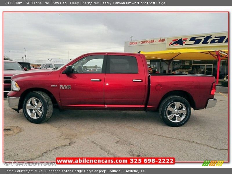 Deep Cherry Red Pearl / Canyon Brown/Light Frost Beige 2013 Ram 1500 Lone Star Crew Cab