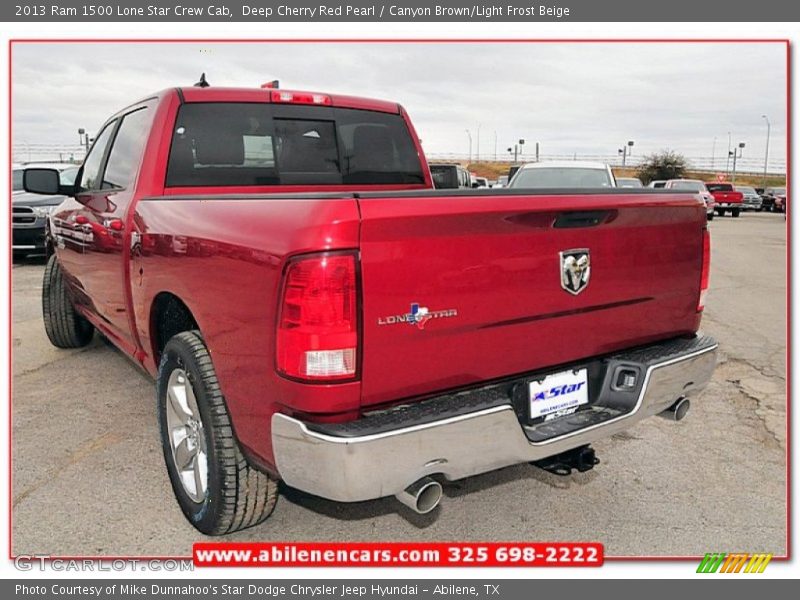 Deep Cherry Red Pearl / Canyon Brown/Light Frost Beige 2013 Ram 1500 Lone Star Crew Cab