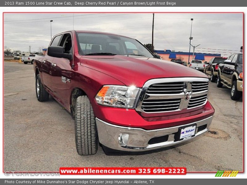 Deep Cherry Red Pearl / Canyon Brown/Light Frost Beige 2013 Ram 1500 Lone Star Crew Cab