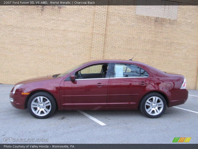 Merlot Metallic / Charcoal Black 2007 Ford Fusion SEL V6 AWD