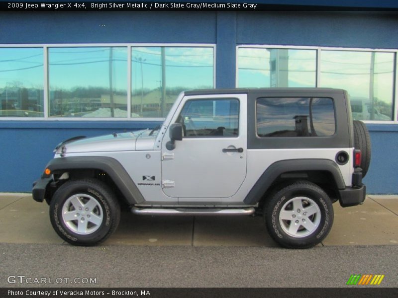 Bright Silver Metallic / Dark Slate Gray/Medium Slate Gray 2009 Jeep Wrangler X 4x4
