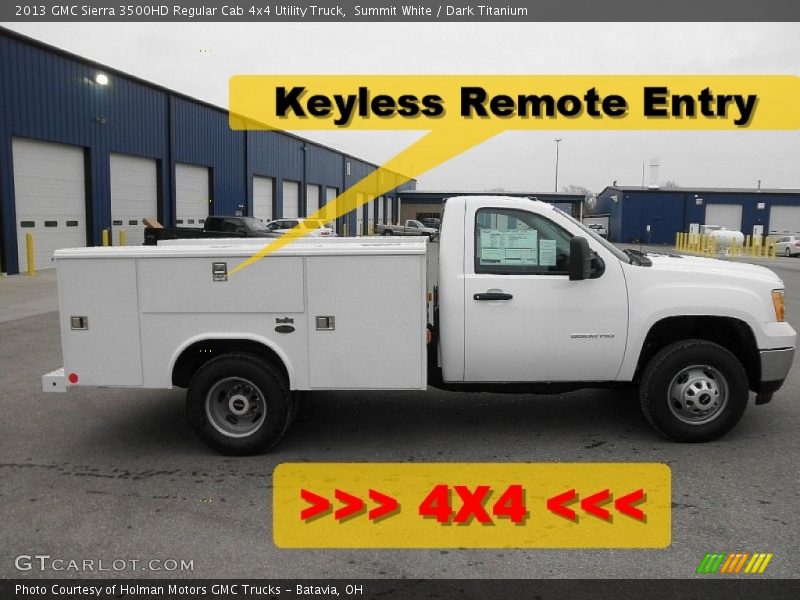 Summit White / Dark Titanium 2013 GMC Sierra 3500HD Regular Cab 4x4 Utility Truck
