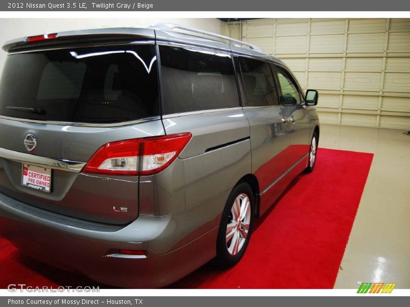 Twilight Gray / Beige 2012 Nissan Quest 3.5 LE