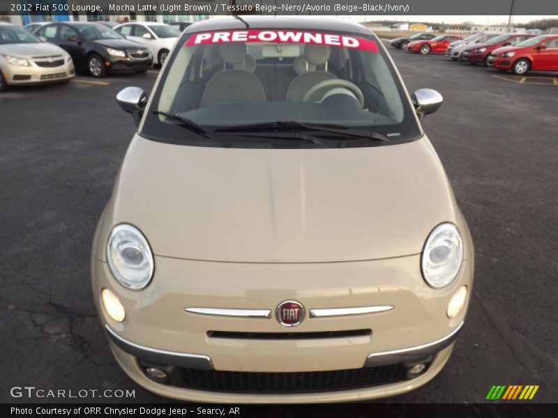 Mocha Latte (Light Brown) / Tessuto Beige-Nero/Avorio (Beige-Black/Ivory) 2012 Fiat 500 Lounge