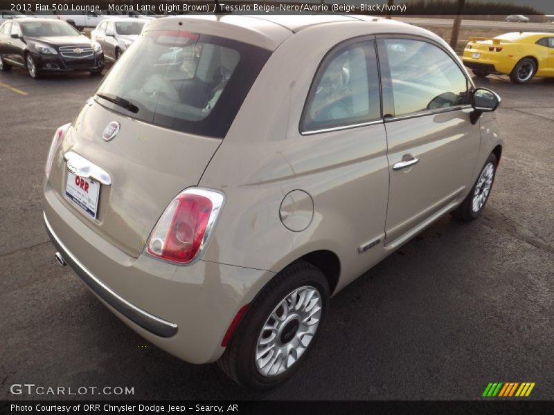 Mocha Latte (Light Brown) / Tessuto Beige-Nero/Avorio (Beige-Black/Ivory) 2012 Fiat 500 Lounge