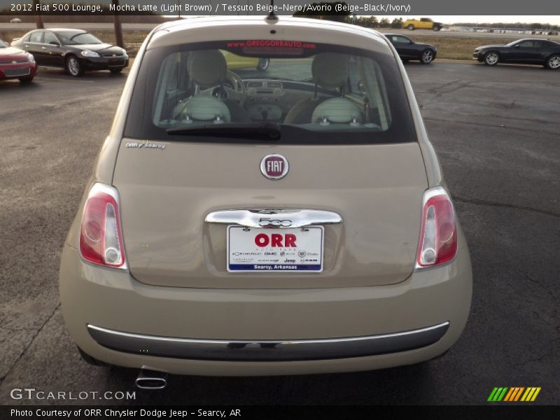 Mocha Latte (Light Brown) / Tessuto Beige-Nero/Avorio (Beige-Black/Ivory) 2012 Fiat 500 Lounge