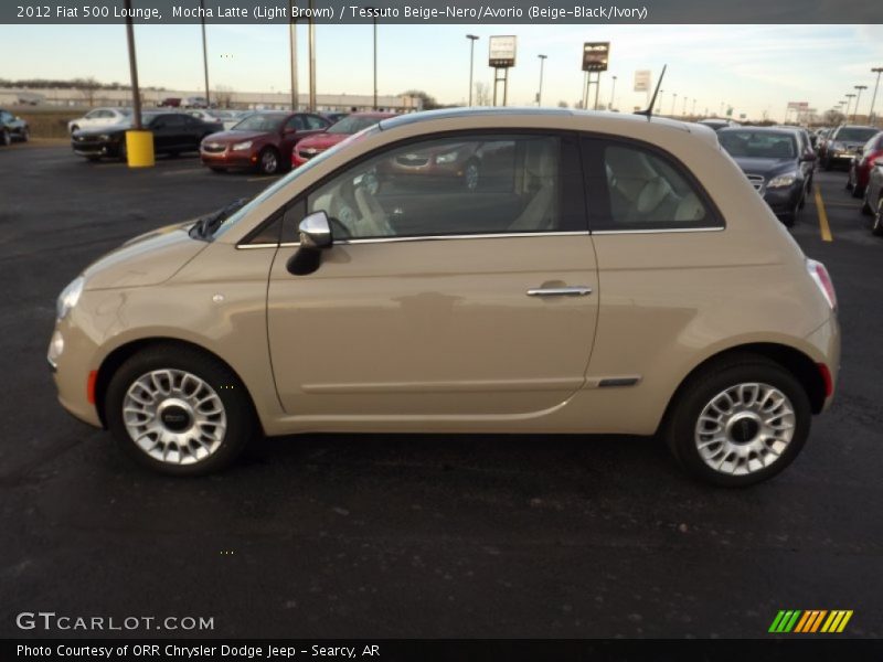 Mocha Latte (Light Brown) / Tessuto Beige-Nero/Avorio (Beige-Black/Ivory) 2012 Fiat 500 Lounge