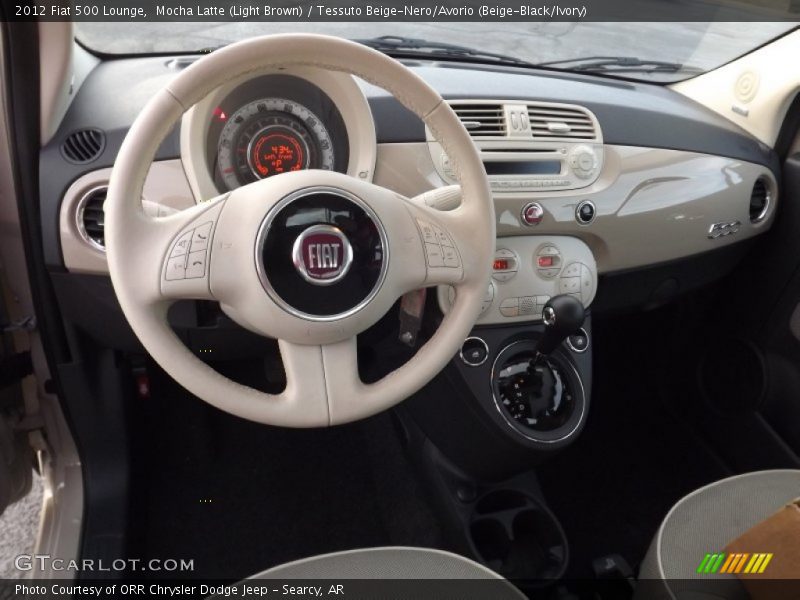 Mocha Latte (Light Brown) / Tessuto Beige-Nero/Avorio (Beige-Black/Ivory) 2012 Fiat 500 Lounge