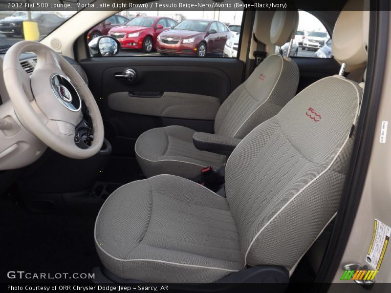 Mocha Latte (Light Brown) / Tessuto Beige-Nero/Avorio (Beige-Black/Ivory) 2012 Fiat 500 Lounge
