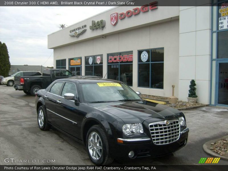 Brilliant Black Crystal Pearl / Dark Slate Gray 2008 Chrysler 300 C HEMI AWD