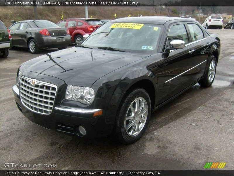 Brilliant Black Crystal Pearl / Dark Slate Gray 2008 Chrysler 300 C HEMI AWD