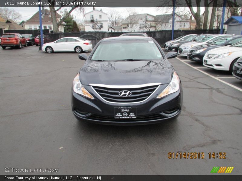 Pacific Blue Pearl / Gray 2011 Hyundai Sonata GLS