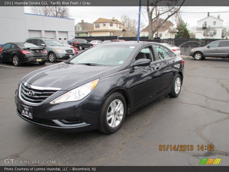 Pacific Blue Pearl / Gray 2011 Hyundai Sonata GLS