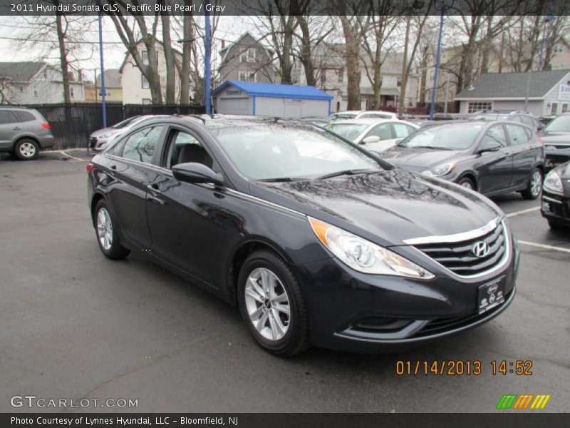 Pacific Blue Pearl / Gray 2011 Hyundai Sonata GLS