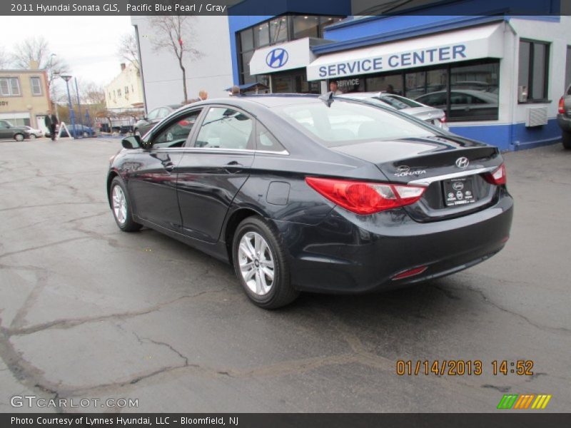 Pacific Blue Pearl / Gray 2011 Hyundai Sonata GLS