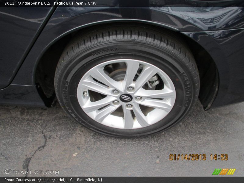 Pacific Blue Pearl / Gray 2011 Hyundai Sonata GLS