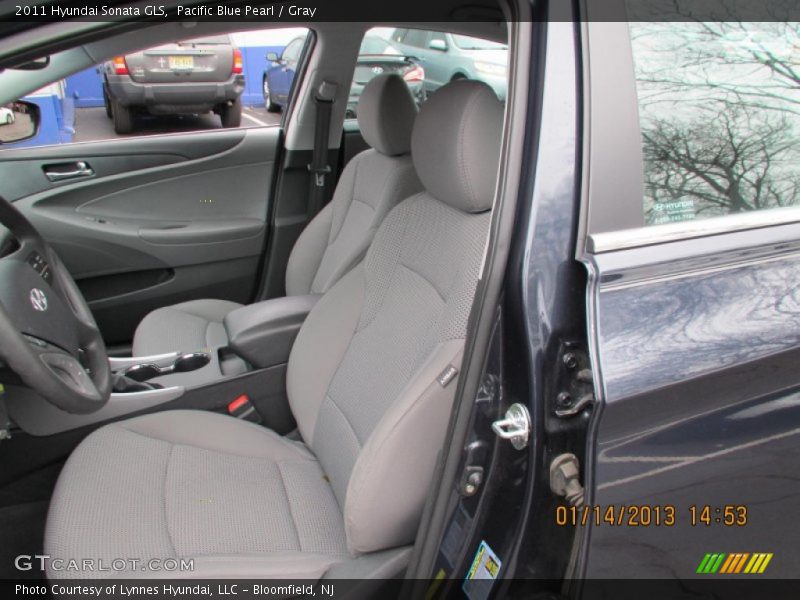 Pacific Blue Pearl / Gray 2011 Hyundai Sonata GLS