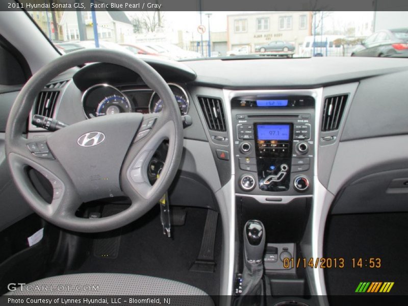 Pacific Blue Pearl / Gray 2011 Hyundai Sonata GLS