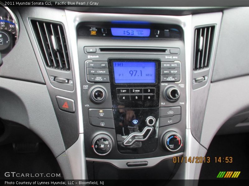 Pacific Blue Pearl / Gray 2011 Hyundai Sonata GLS