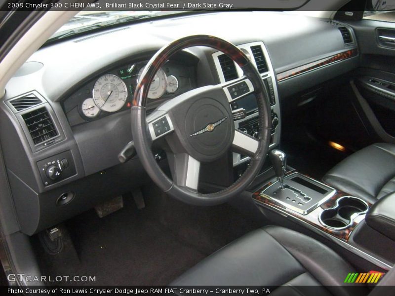 Brilliant Black Crystal Pearl / Dark Slate Gray 2008 Chrysler 300 C HEMI AWD