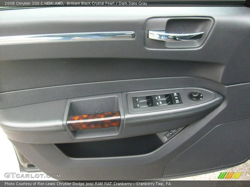 Brilliant Black Crystal Pearl / Dark Slate Gray 2008 Chrysler 300 C HEMI AWD