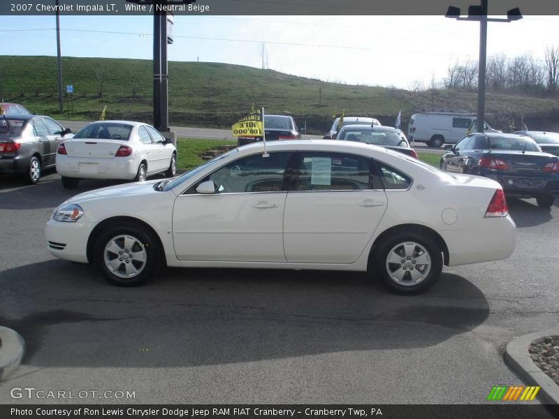 White / Neutral Beige 2007 Chevrolet Impala LT