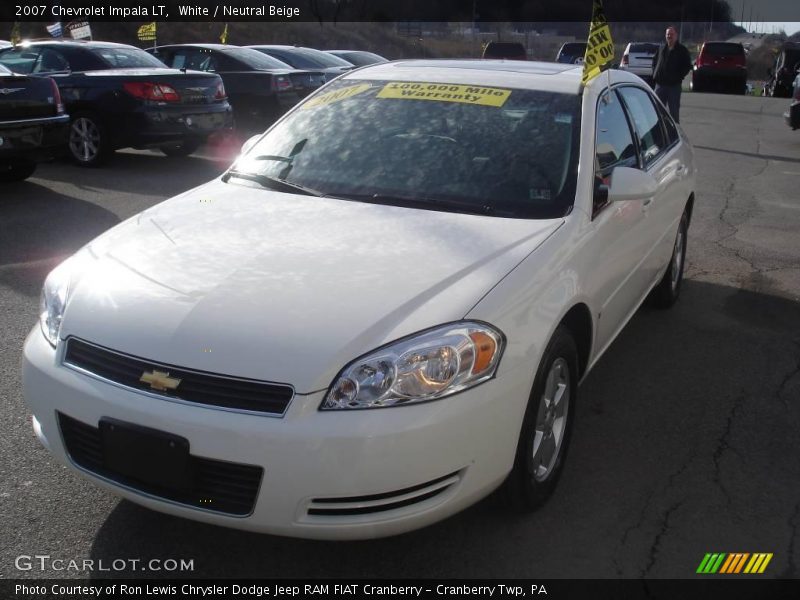 White / Neutral Beige 2007 Chevrolet Impala LT