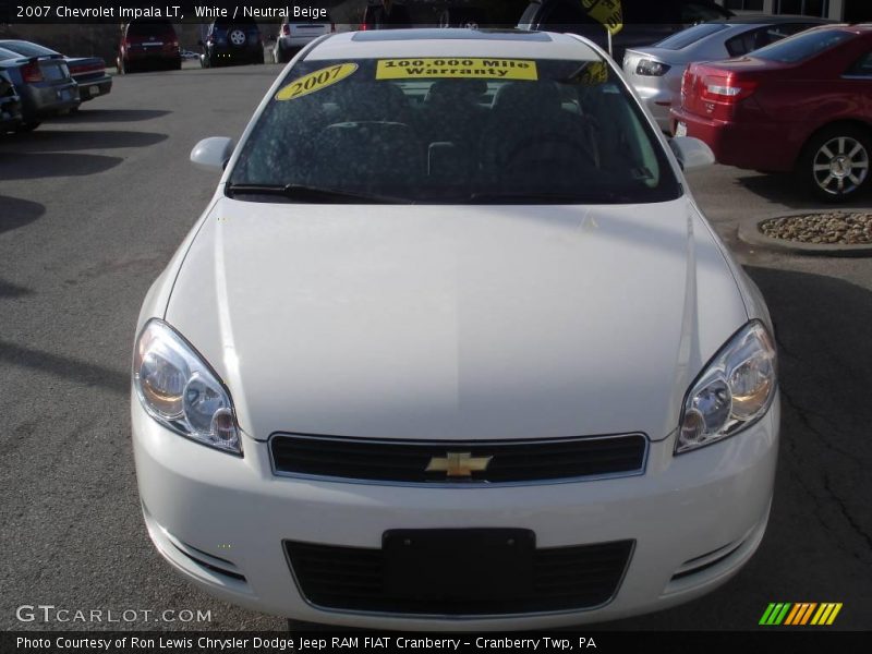 White / Neutral Beige 2007 Chevrolet Impala LT